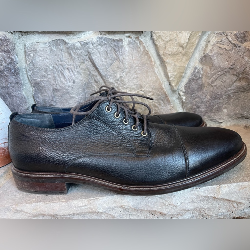 COLE HAAN GRAND OS MEN’S WATSON BLACK LEATHER OXFORD CAP TOE DRESS SHOES 13M